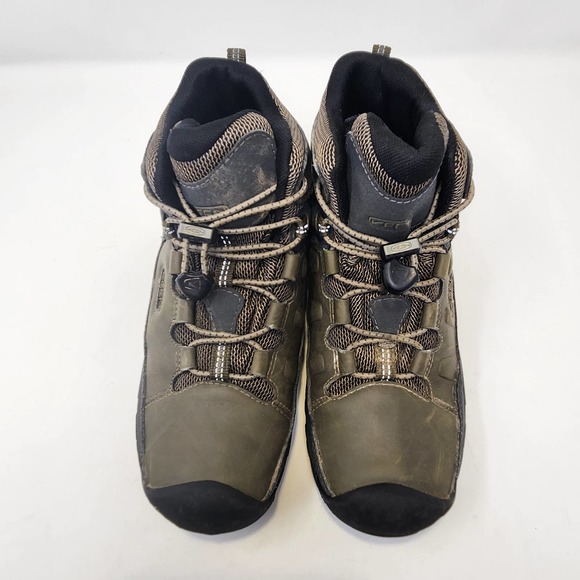 Keen Womens Targhee II Mid Hiking Boots Size 5 Olive Green Leather Waterproof - Picture 2 of 8